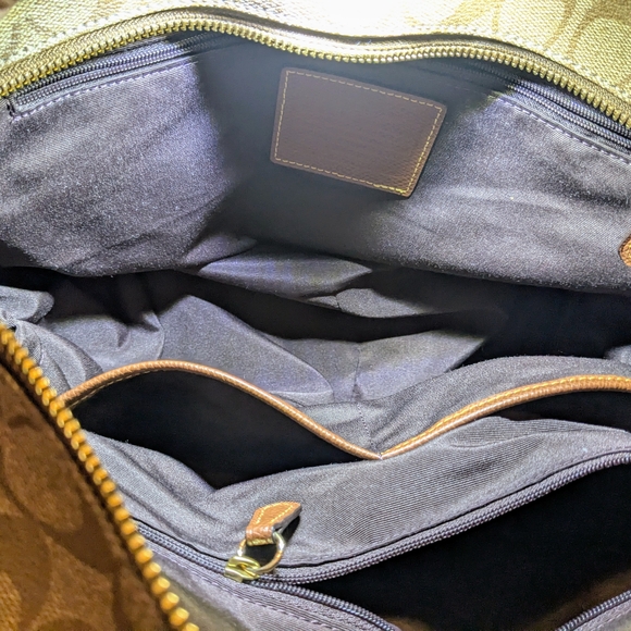 Coach Classic Monogram Diaper Bag With Leather Trim EUC - Picture 5 of 7